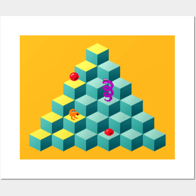 Q Bert Pyramid Wall Art by RoswellWitness